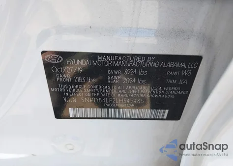 2020 Hyundai Elantra Limited из США, поврежденный, VIN 5NPD84LF2LH549465